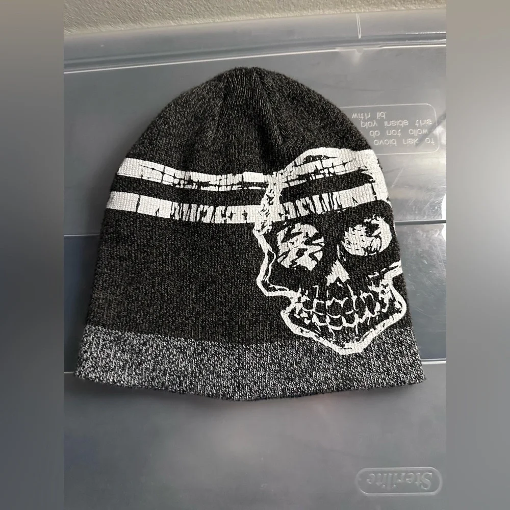 Gray Skull Beanie - Picture 2 of 6